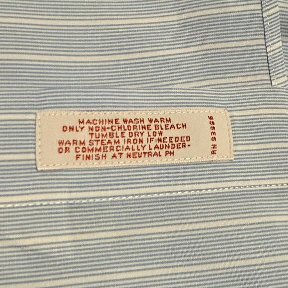NWOT Brooks Brothers Tradition Fit Mens 16-33 Button Up Dress Shirt Stripes Blue - Picture 9 of 11